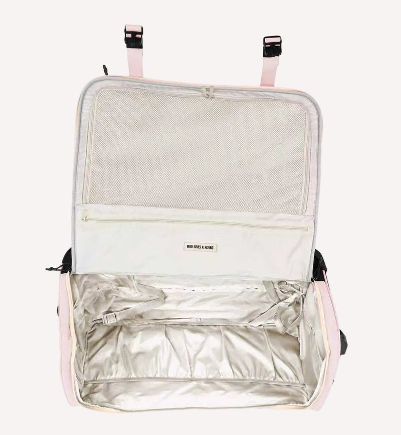 Shortcake soft shell suitcase set open showing packing space — Who Gives A Flying Australia