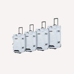 4 piece soft shell luggage set in Sky with GPS tracker — Who Gives A Flying Australia