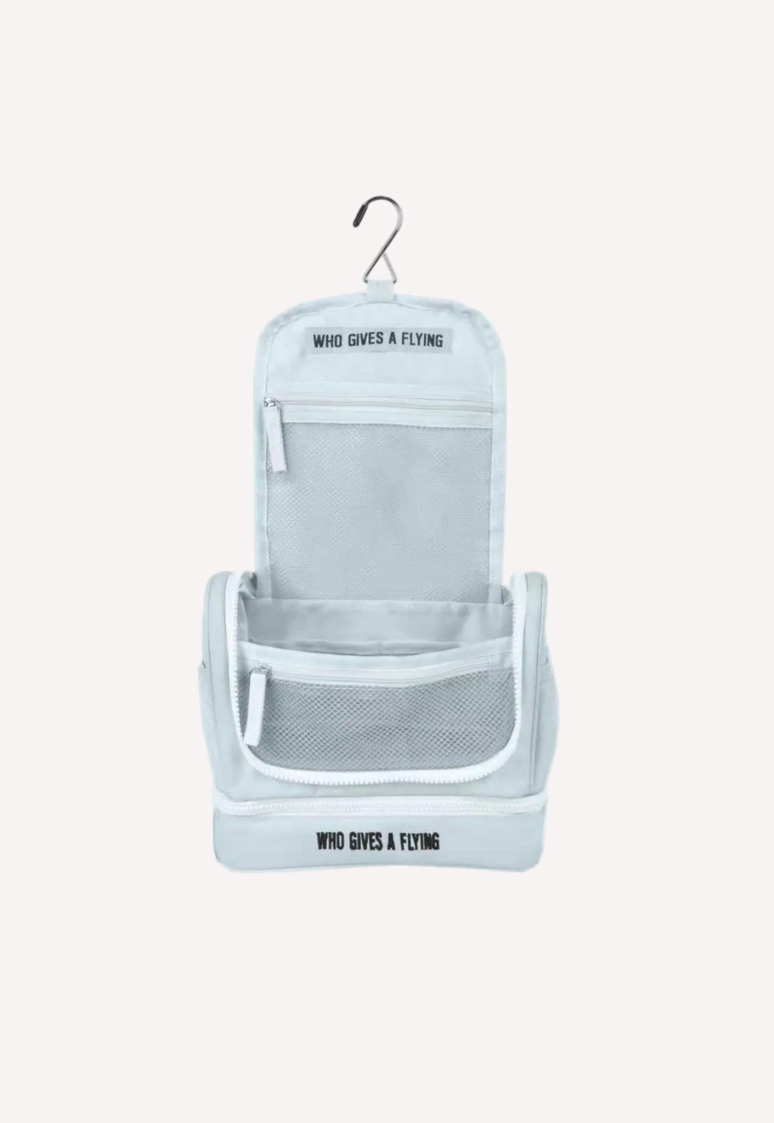 Sky travel toiletry bag open showing organisation — Who Gives A Flying Australia